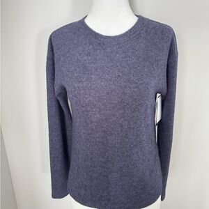 Melrose and Market Heathered Navy Crew Neck Sweater